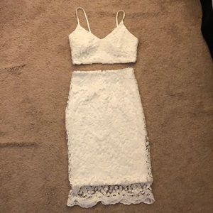 White lulus two piece dress